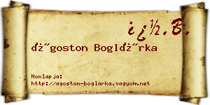 Ágoston Boglárka névjegykártya