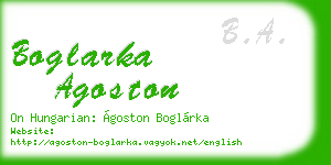 boglarka agoston business card