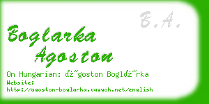 boglarka agoston business card